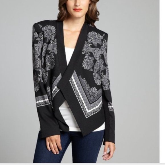HTF ▪️ BCBGMAXAZRIA Paisley Open Front Blazer - Picture 6 of 6